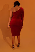 Vestido midi vermelho
