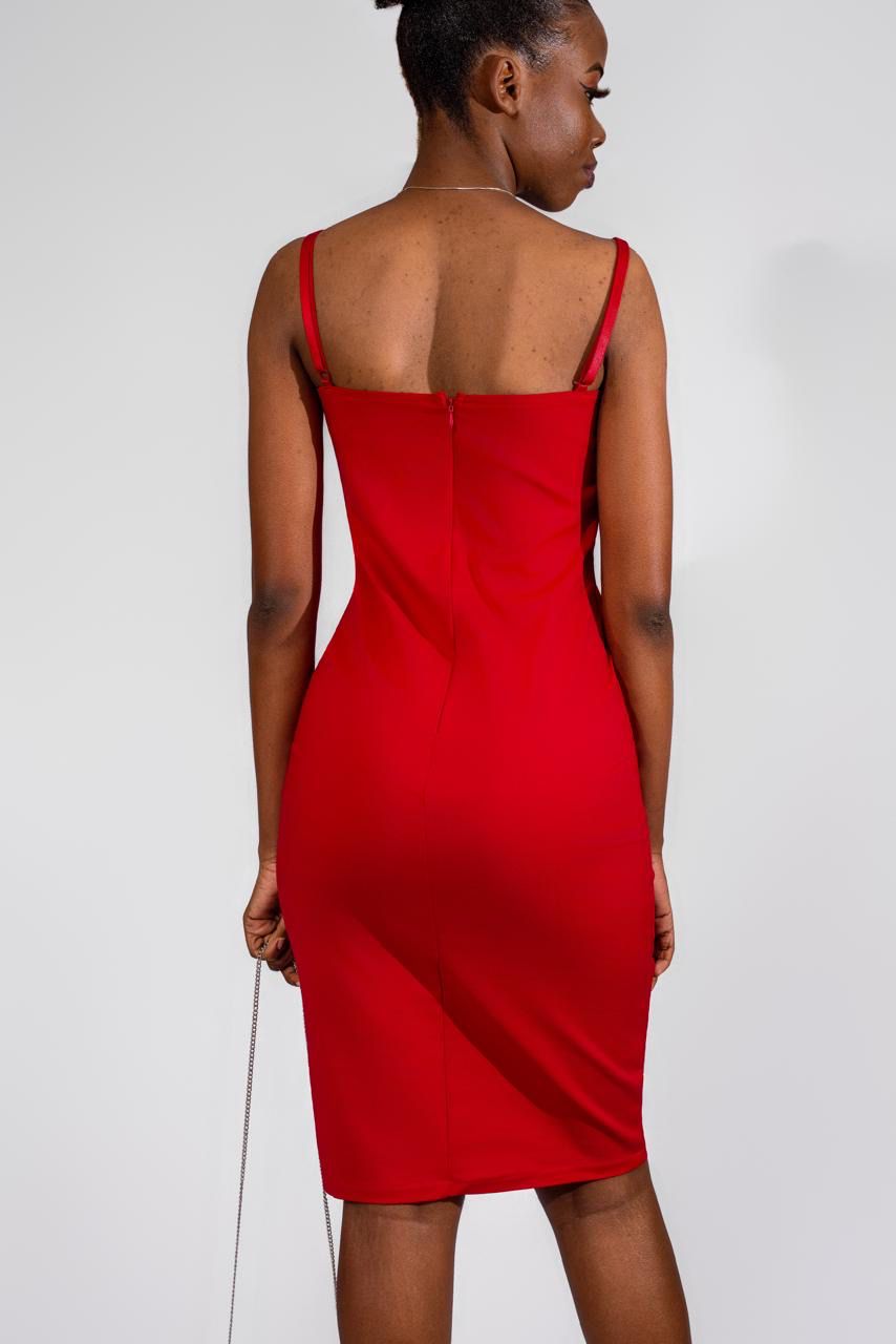 Vestido midi vermelho