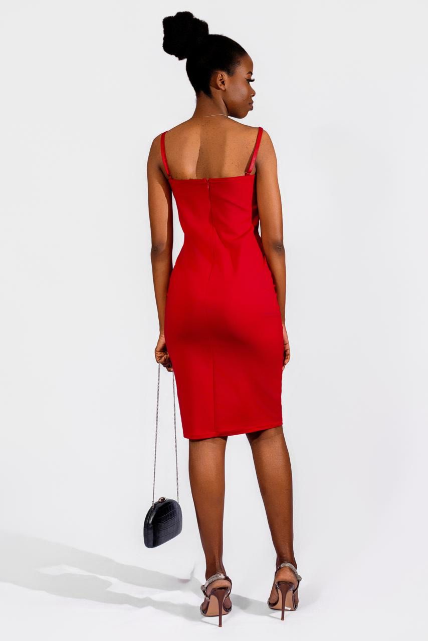 Vestido midi vermelho