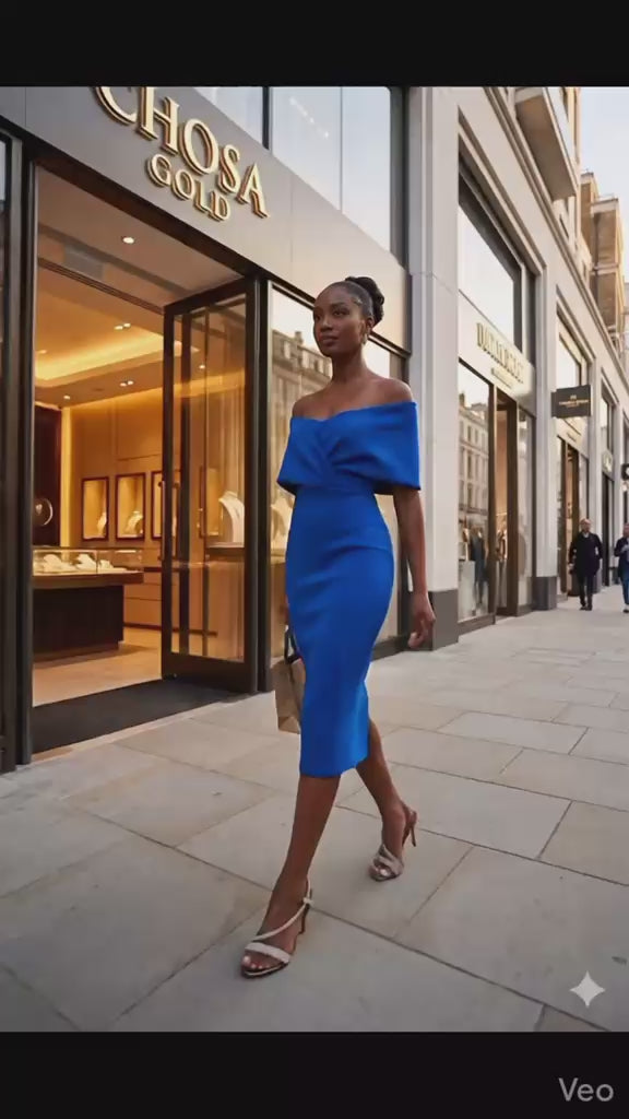 Vestido midi azul