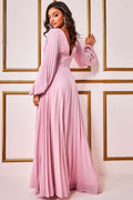 Vestido longo plissado