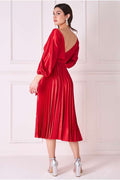 Vestido midi plissado